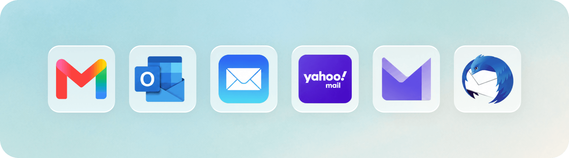 Supported email platforms: Gmail, Outlook, Apple Mail, Yahoo Mail and more