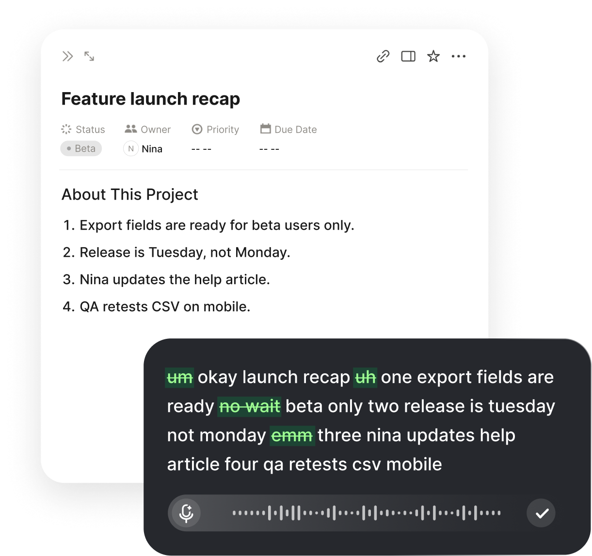 Turn meeting thoughts into clear follow-ups with Voiskey AI voice typing